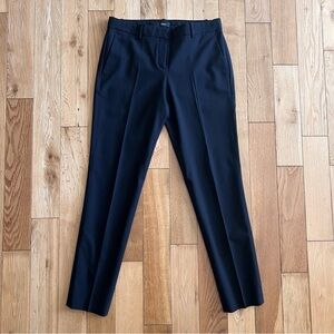 Theory Womens Testra Sevona Black Virgin Wool Trousers Mid Rise Straight Size 4